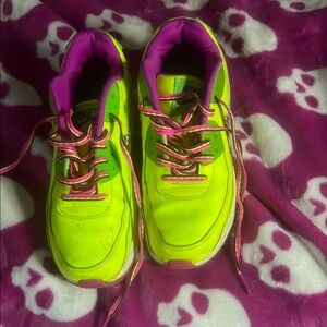 Nike Neon Green and Pink Sneakers